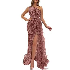 2023 transfrontalier commerce extérieur nouvelle couleur Sequin fée longue sans manches mode Slim Fit tempérament moyen longue robe de soirée Gi