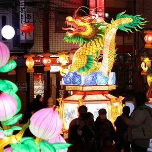 Chinese new year lantern decoration artificial festival silk dragon lantern for sale