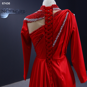 ชุดเดรสออกงานนางเงือกสำหรับเด็กผู้หญิงชุดเดรส RSM67436เซ็กซี่คอสูงสีแดง - Product Image 6