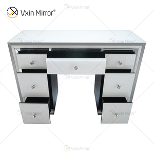 Hot Bán Trắng Gương Set WXF-792 Hiện Đại Bạc Khung Bàn Trang Điểm Với Ghế 7 Ngăn Kéo - Product Image 4