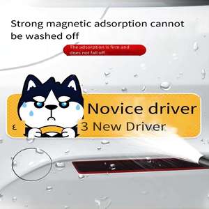 Autocollants décoratifs magnétiques de porte de voiture personnalisés, motif <span class=keywords><strong>cube</strong></span>/bloc/disque, panneaux d'avertissement réfléchissants, design de personnalité de dessin animé créatif - Product Image 4