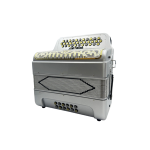 <span class=keywords><strong>Accordéon</strong></span> diatonique SEASOUND OEM avec 34 boutons, 12 basses, 3 registres, grille argentée et or blanc, modèle JB3412C - Product Image 5