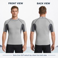 Haut de combinaison de plongée pour homme 2 mm en néoprène, idéal pour le surf et le SUP