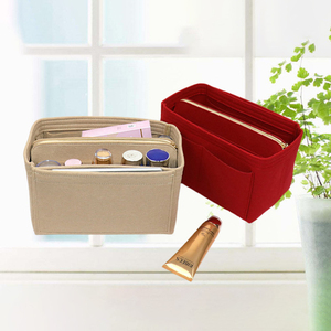 Insert Organizer Handbag Custom Multi-Pockets Luxury Storage Tote Shaper Makeup Box Cosmetic Insert Felt Purse Bag Organizer For Handbag