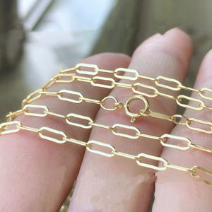 <span class=keywords><strong>Collier</strong></span> chaîne en <span class=keywords><strong>or</strong></span> rempli 14 carats B4366 2,5 mm, véritable chaîne en <span class=keywords><strong>or</strong></span> rempli, chaîne à maillons croisés pour femmes et hommes, bijoux - Product Image 2