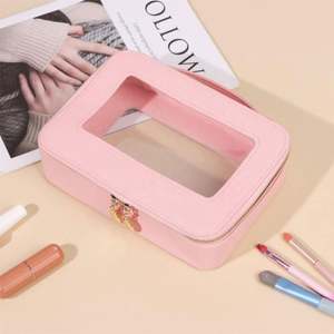 Custom PVC Cosmetic <b>Bag</b> Travel Organizer Toiletry for Women <b>Large</b> Capacity Open Flat <b>Makeup</b> <b>Bags</b> Durable Fashion Zipper - Product Image 6