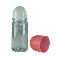 Flacon vide en verre pour parfum, soin de la peau, shampoing corporel, déodorant en stick, flacon à bille, conteneur de 50 ml avec bouchon à vis, flacon à bille