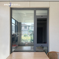 Ventana Moderna de Aluminio con Rotura de Puente Térmico, Abatible y Giratoria, con Múltiples Paneles de Vidrio y Mosquitera para Viviendas y Apartamentos