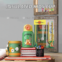 Gobelet isotherme pour enfants en acier inoxydable 316, 450 ml, à double paroi, thermos portable, design mignon pour l'école et les activités de plein air