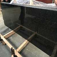 Dalle de granit noir Galaxy poli avec des reflets dorés, pour escaliers, murs-rideaux, revêtements de sol, comptoirs, décoration d'hôtels et de villas