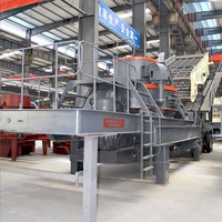 Ligne de production de concasseur de sable mobile Baichy VSI avec moteur de 147-350 kW, taille d'alimentation de 40 mm pour les minerais et les déchets de construction