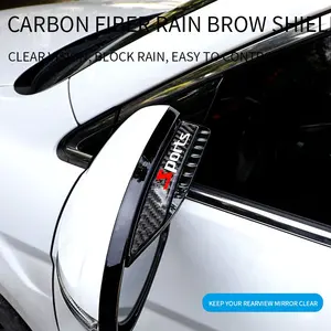 Fabriek Custom Logo Koolstofvezel Achteruitkijkspiegel Regenwenkbrauw Auto Zijspiegel Regenvizier Wenkbrauwbeschermer Voor De Meeste Auto