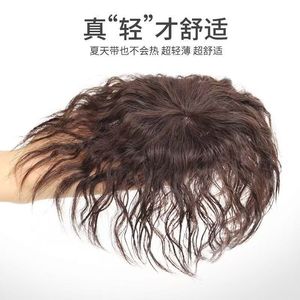 Corn Silk Hair Replacement <b>Block</b> For Women Real Hair Top Cover Gray Hair Lightweight Summer Wear - Product Image 3