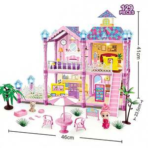 Kit de maison miniature en bois à construire soi-même avec éclairage, meubles, accessoires, modèle artisanal, cadeau créatif, jouet - Product Image 2