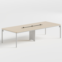 Mobilier de bureau commercial Table de salle de réunion pour 10 personnes avec prise Table de réunion ovale en bois massif Tables de conférence de bureau