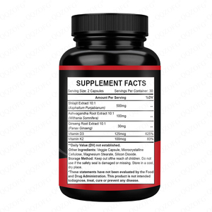 Venta caliente Shilajit Capsule Pro <span class=keywords><strong>Max</strong></span> Plus D3 K2 Ashwagandha Ginseng Fulvic Acid Energía sostenida y vitalidad 60 unidades - Product Image 2