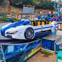Manèges de fête foraine populaires pour enfants : Manèges Voiture Volante sur piste en U rotative pour parc urbain, Manèges Voiture Tournante Extrême