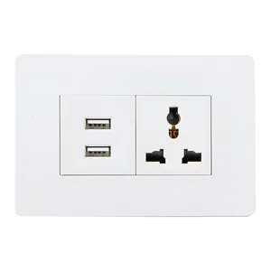 Wall switch 16a electrical socket one gang universal socket with 2gang USB socket