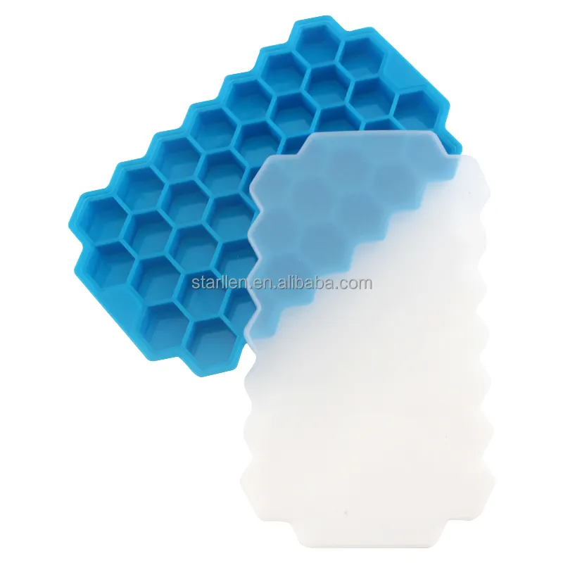 Silicone Ice Cube khay với nắp cho ướp lạnh đồ uống, whisky và Cocktail