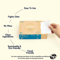 Feuilles de lessive écologiques et naturelles avec pack de lessive pour la maison et les voyages, douces, non toxiques et sans plastique