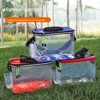 Sac de pêche portable transparent en EVA imperméable à 3 couches, seau à poisson vivant, sac de transport d'eau, rangement multi-usages pour équipement de pêche