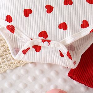 Conjunto <span class=keywords><strong>de</strong></span> <span class=keywords><strong>Dos</strong></span> Piezas para Bebé Recién <span class=keywords><strong>Nacido</strong></span>, Estilo Moderno, Color Rojo, <span class=keywords><strong>de</strong></span> 0 a 18 <span class=keywords><strong>Meses</strong></span>, Mono <span class=keywords><strong>de</strong></span> Manga Larga con Tirantes, Falda y Diadema - Product Image 6