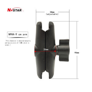 Support universel pour téléphone portable de <span class=keywords><strong>moto</strong></span>, tige de 6 cm, 9 cm, 15 cm, double rotule, bras lumineux, support de téléphone pour vélo de montagne - Product Image 2