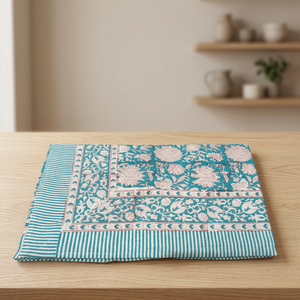 <b>Christmas</b> <b>Table</b> Clothes Best Price Elegant Hand Block Printing <b>Cloth</b> Textile Plain Cotton Cover Custom Logo Holiday Banquet Mat - Product Image 4