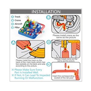 Circuit de course pour enfants, jeu de sauvetage urbain, ensemble de jeu de construction de rails, puzzle à emboîter, aventure automobile à 6 boutons avec 4 voitures - Product Image 4