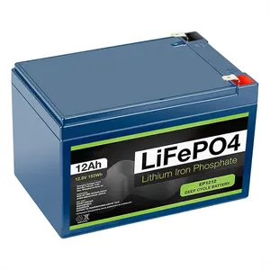 12V 12Ah LiFePO4 딥 사이클 충전식 배터리 내장 BMS 12.8v 153wh 리튬 철 인산염 배터리