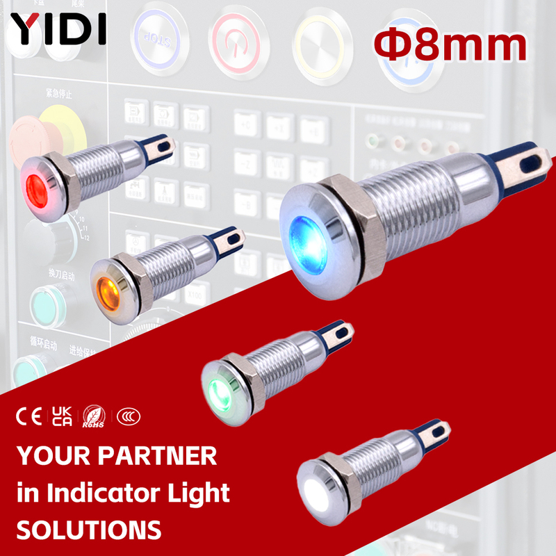 8mm Flat Head Metal Indicator Pilot