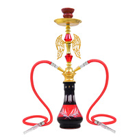 Magnifique kit chicha de 55 cm avec foyer, double tuyau et ailes multicolores