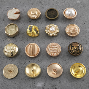 Bottoni Personalizzati con Logo Inciso, in Lega di Zinco e Ottone, 20mm-25mm, Stile Vintage con Perla, Bottoni Dorati per Abiti - Product Image 2