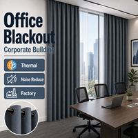 Rideaux occultants en tissu pour bureau, sur mesure, isolants thermiques, insonorisants, à œillets, vente en gros d'usine pour immeubles d'entreprise