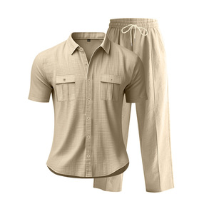 <span class=keywords><strong>Abbigliamento</strong></span> Maschile all'Ingrosso: Set Casual con Pantaloni e Maglietta in 95% <span class=keywords><strong>Lino</strong></span>, 5% Poliestere - Product Image 6