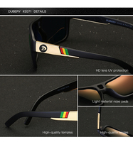 DUBERY 2026 Lunettes de soleil unisexes tendance, prix de gros, polarisées, bleues et rouges, achat en vrac, monture PC
