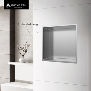 <span class=keywords><strong>Niche</strong></span> de douche en acier inoxydable 30x30x12cm, pas de <span class=keywords><strong>carrelage</strong></span> requis, rangement encastré pour salle de bain avec finition or rose pour appartements - Product Image 4