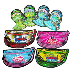 Sellado térmico de 3,5g Personalización especial Resistente a los niños Cookie Candy Troquelado Mylar con bolsas en forma de logotipo