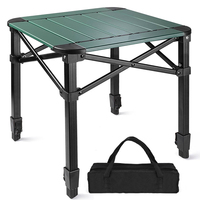 Table pliante de camping compacte et portable en alliage d'aluminium réglable, légère, durable et stable pour pique-nique