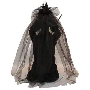 黑色吸血鬼万圣节女巫装饰品派对新奇老女巫家居娃娃桌子装饰布纤维摆件用品 - Product Image 4