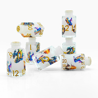 Offre Spéciale : Ensemble de dés polyédriques en résine à motif pieuvre et dragon, gravés, pour jeux de rôle D&D et jeux de table, accessoire de jeu, cadeau