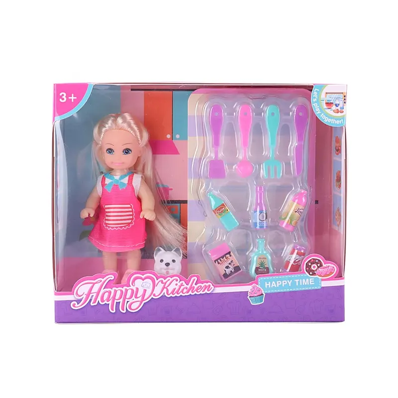 Bambola carina da 4.5 "con utensili da cucina nuova bambola pop bambole adorabili
