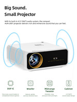Mini projecteur LED portable, correction automatique de la distorsion trapézoïdale, 1080P 4K, LCD, home cinéma, courte distance, CE ROHS OEM U001