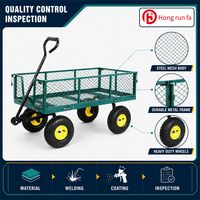 Chariot de jardin robuste Hongrunfa avec châssis en acier, pneus pneumatiques, pour aménagement paysager, vente en gros directe d'usine