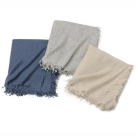 Écharpe Vintage en Cachemire Uni pour Femme, Peignée 200 Fils, Soluble dans l'Eau, Longue Écharpe Chaude d'Hiver, Vente en Gros, Logo Personnalisé OEM ODM