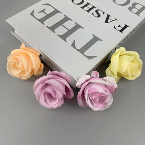 ดอกกุหลาบประดิษฐ์ขนาด 5 ซม. ดอกไม้ผ้าไหมสำหรับทำ Corsage เครื่องประดับศีรษะ ของตกแต่งงานแต่งงานและของตกแต่งบ้าน - Product Image 4