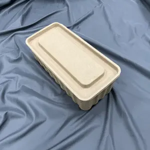 Vassoio riciclato eco friendly Shape OEM mold made Snack box scatola di imballaggio interna in carta di polpa biodegradabile