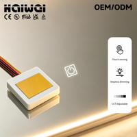 Interrupteur tactile capacitif intelligent carré DC12V 36W CCT 1/3 couleurs à gradation progressive pour miroir de salle de bain LED
