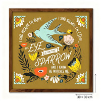 Bible verset son oeil est sur le moineau bois tenture murale décor à la maison Design salon chambre pin bois mur Art décoration cadeau