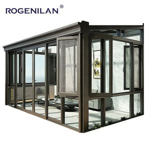 Pergola Extérieure Moderne Sur Mesure, Toit Plat Coupe-Vent, Vérandas en Verre, Cadre en Aluminium, <span class=keywords><strong>Solarium</strong></span> Préfabriqué Autoportant - Product Image 2